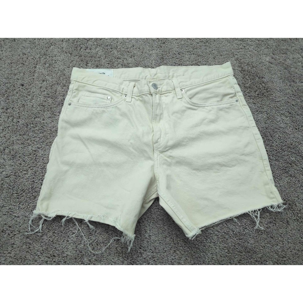 H&M Jeans Shorts Womens 36 High Rise 100% Cotton Distressed Cutoff